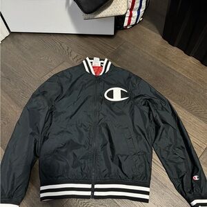 Champion Black and White Varsity Bomber Jacket